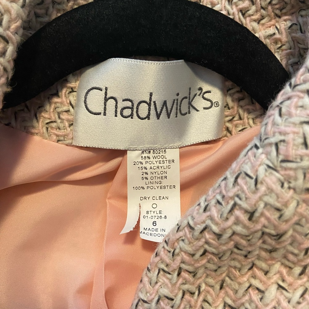 Pink herringbone coat - Picture 4 of 5